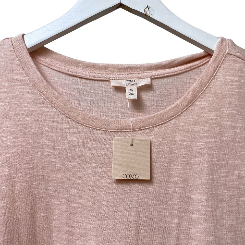 Pink Tiered Tee M/L Lace T-shirt Como Vintage NWT Short Sleeve Artsy - Picture 3 of 8